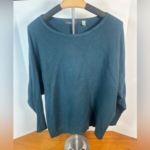T Tahari Dark Teal Knit Sweater Long Sleeve Ribbed Blend Size 2X